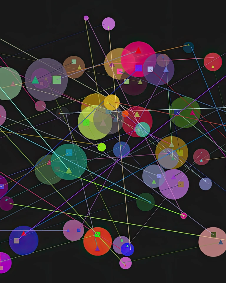 Abstract network artwork from the Cosmic Meta Circles collection